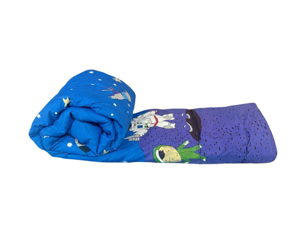 Kids Astronaut Cartoon Print Reversible Comforter – Single Bed (60 x 90 Inch)