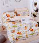 Animals Cartoon Print Glace Cotton Bedsheet