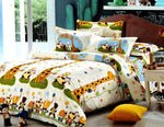 BedSheet Microfiber Double Bed Kids Cartoon Design Animal Jungle Theme(500grams)